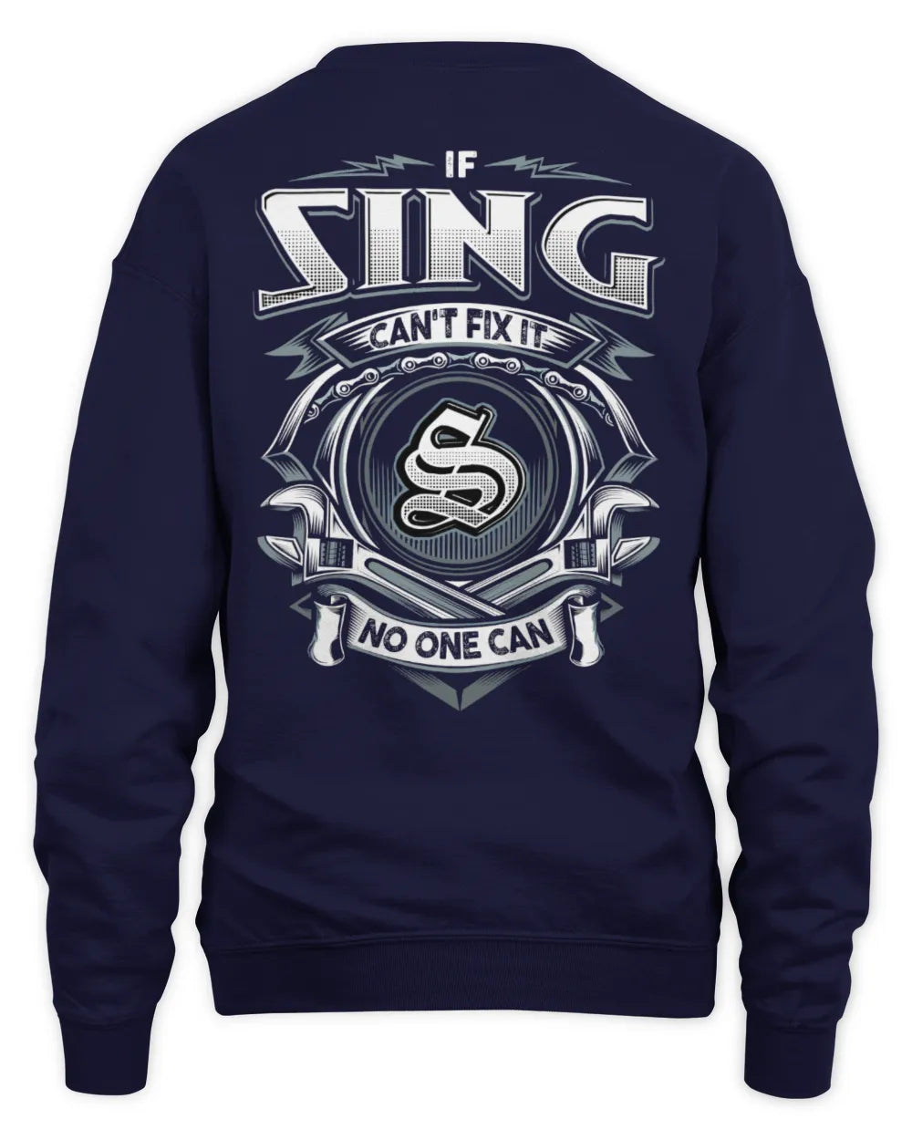 SING AP81-K4-626 - Personalized Ahmed Quote Apparel “If Ahmed Can't Fix It, No One Can” - Unisex Sweatshirt - Navy
