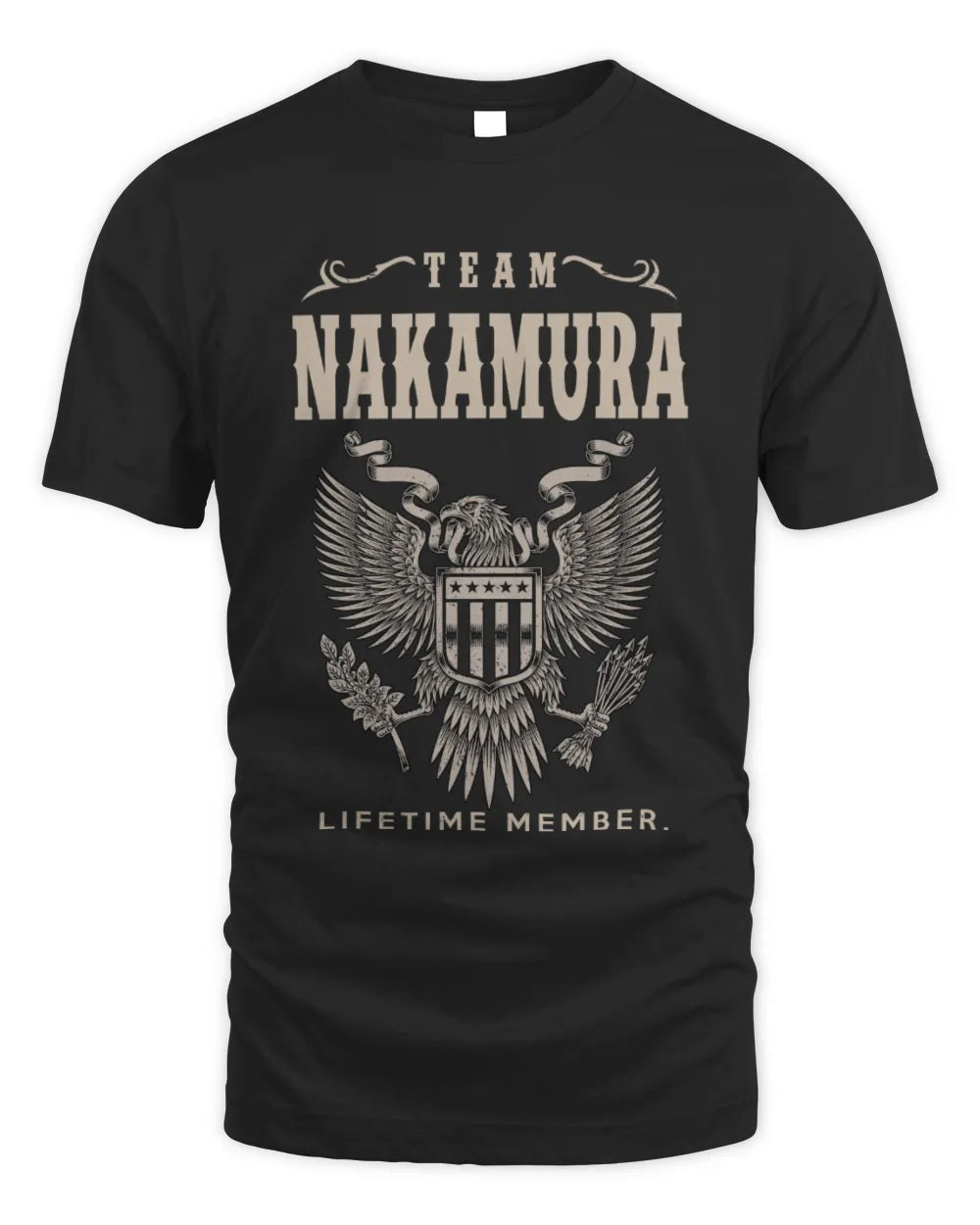 NAKAMURA TP06-K82 – Personalized Classic Style Apparel “Team NAME Lifetime Member” - Unisex Standard T-Shirt - Black
