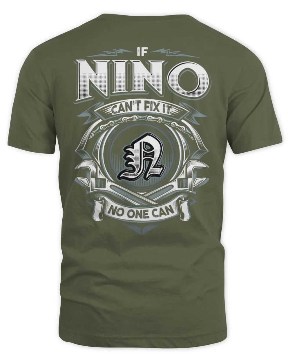 NINO AP81-K4-626 - Personalized Ahmed Quote Apparel “If Ahmed Can't Fix It, No One Can” - Unisex Standard T-Shirt - Military Green
