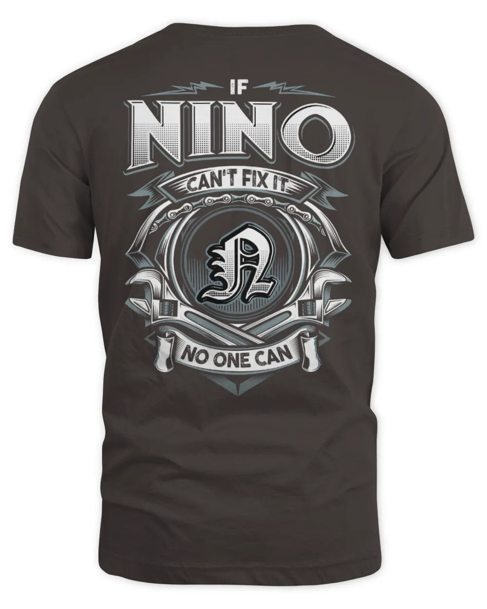 NINO AP81-K4-626 - Personalized Ahmed Quote Apparel “If Ahmed Can't Fix It, No One Can” - Unisex Standard T-Shirt - Dark Chocolate
