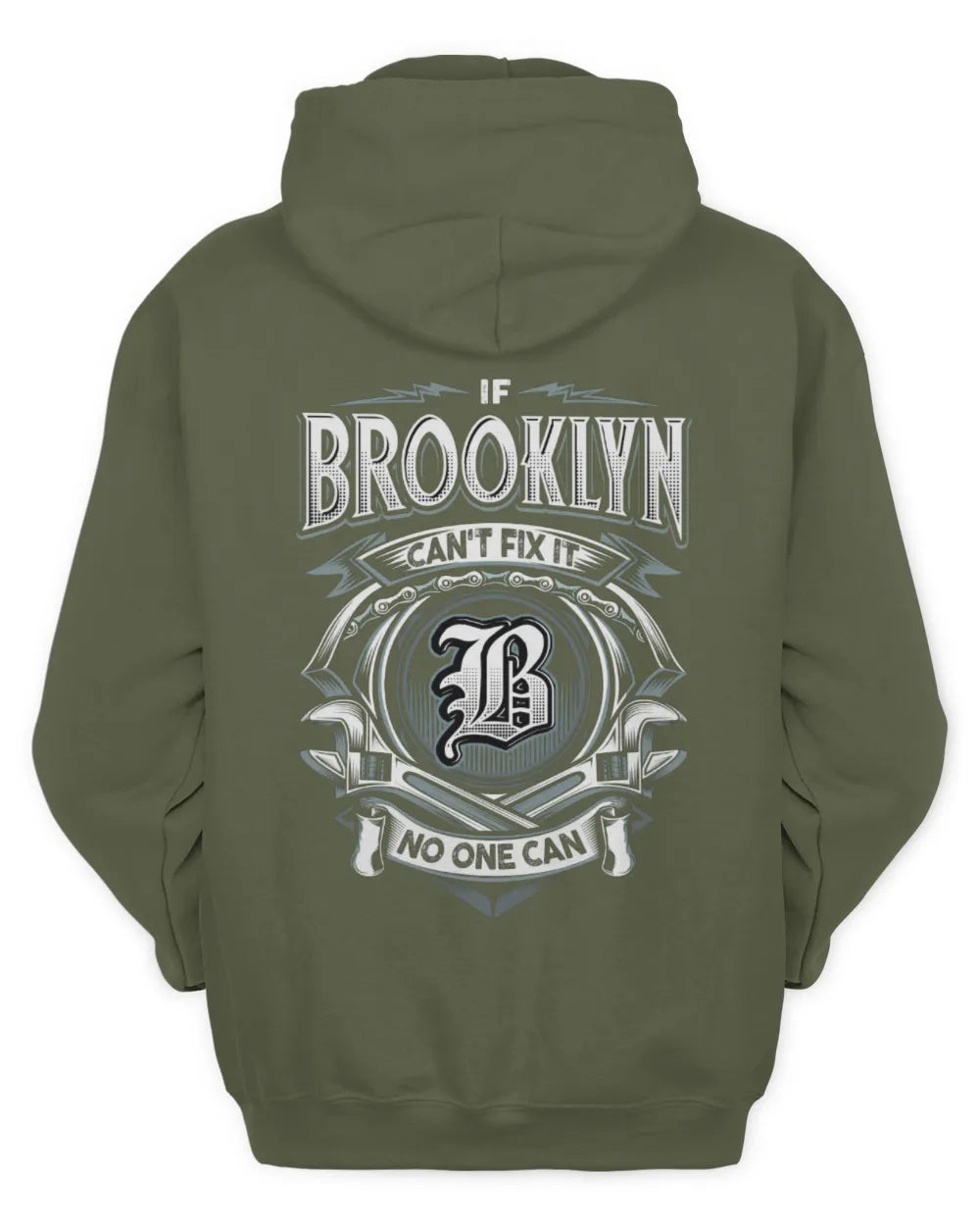 BROOKLYN AP81-K4-626 - Personalized Ahmed Quote Apparel “If Ahmed Can't Fix It, No One Can” - Unisex Hoodie - Military Green