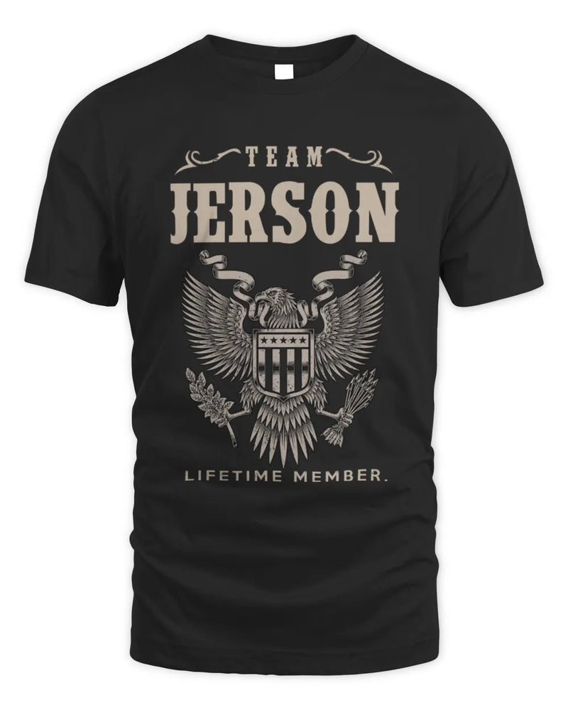 JERSON TP06-K82 – Personalized Classic Style Apparel “Team NAME Lifetime Member” - Unisex Standard T-Shirt - Black