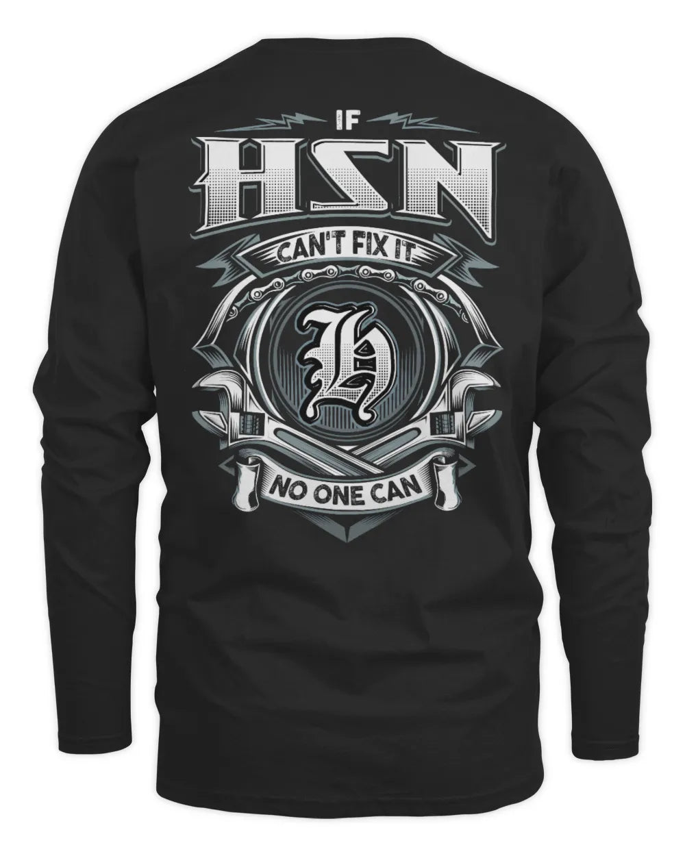 HSN AP81-K4-626 - Personalized Ahmed Quote Apparel “If Ahmed Can't Fix It, No One Can” - Men's Long Sleeved T-Shirt - Black
