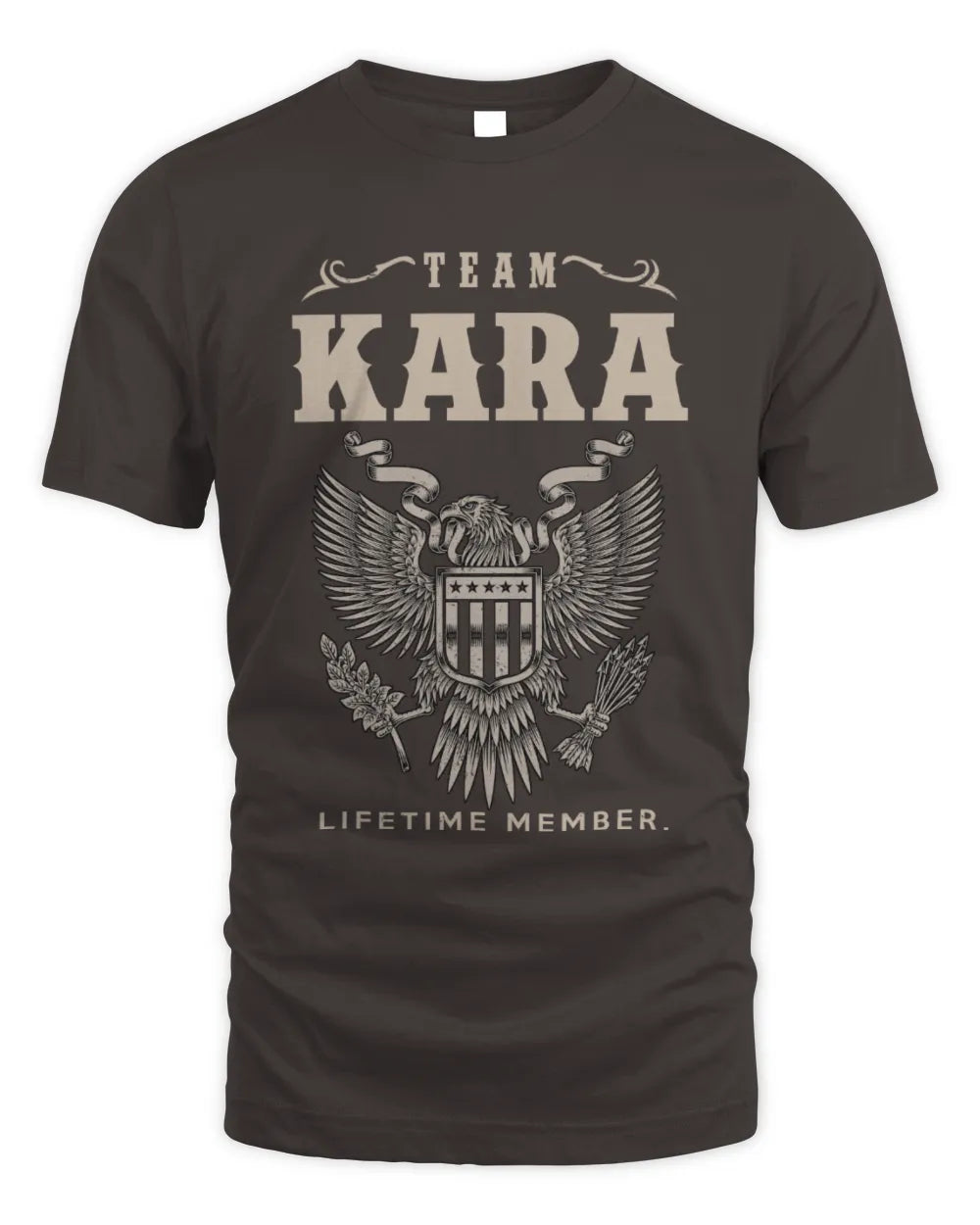 KARA TP06-K82 – Personalized Classic Style Apparel “Team NAME Lifetime Member” - Unisex Standard T-Shirt - Dark Chocolate