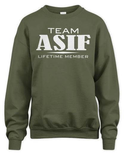 ASIF BL62-K4-128 - Personalized “Team NAME Lifetime Member” - Unisex Sweatshirt - Military Green