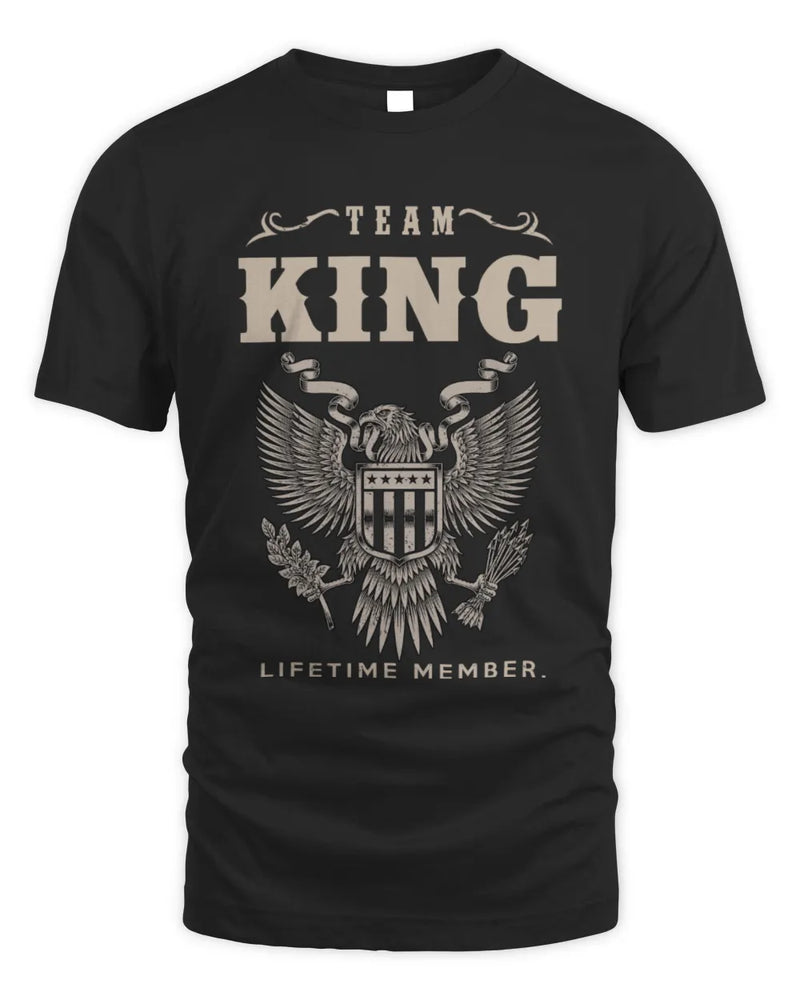KING TP06-K82 – Personalized Classic Style Apparel “Team NAME Lifetime Member” - Unisex Standard T-Shirt - Black