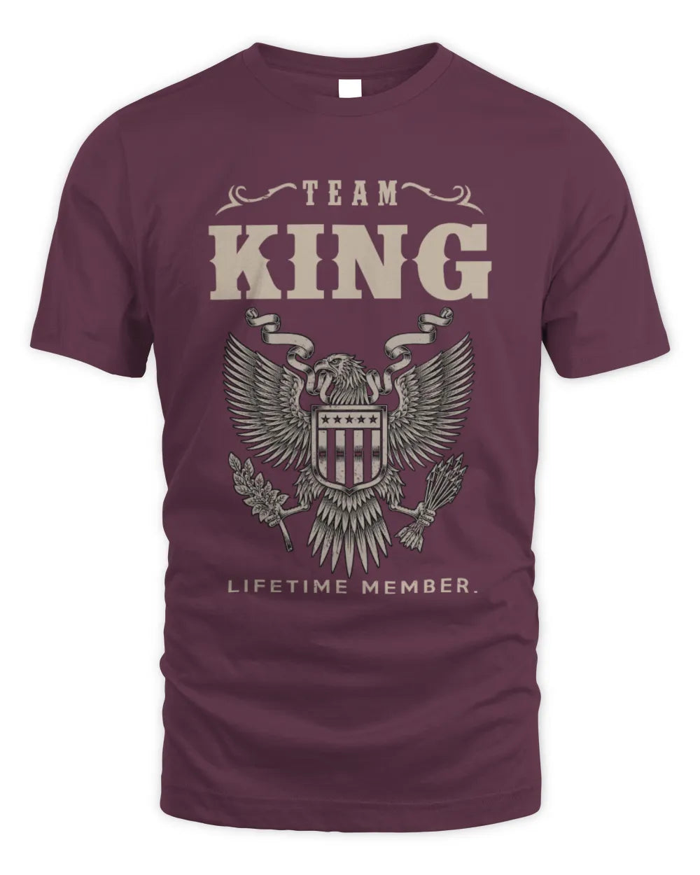KING TP06-K82 – Personalized Classic Style Apparel “Team NAME Lifetime Member” - Unisex Standard T-Shirt - Maroon