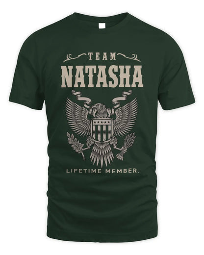 NATASHA TP06-K82 – Personalized Classic Style Apparel “Team NAME Lifetime Member” - Unisex Standard T-Shirt - Forest Green