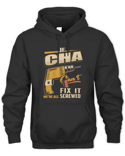 CHA TP22-K4-228 - Personalized Handyman T-Shirt “If AARON Can’t Fix It, We’re All Screwed” - Unisex Hoodie - Black