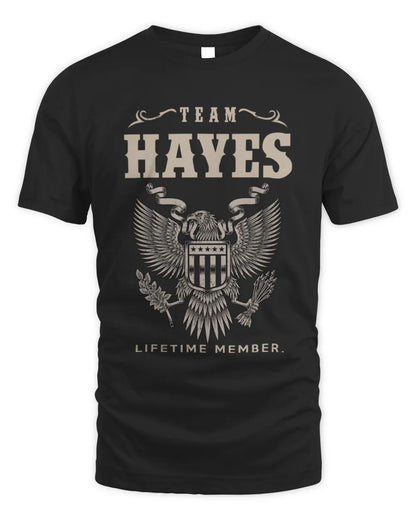 HAYES TP06-K82 – Personalized Classic Style Apparel “Team NAME Lifetime Member” - Unisex Standard T-Shirt - Black