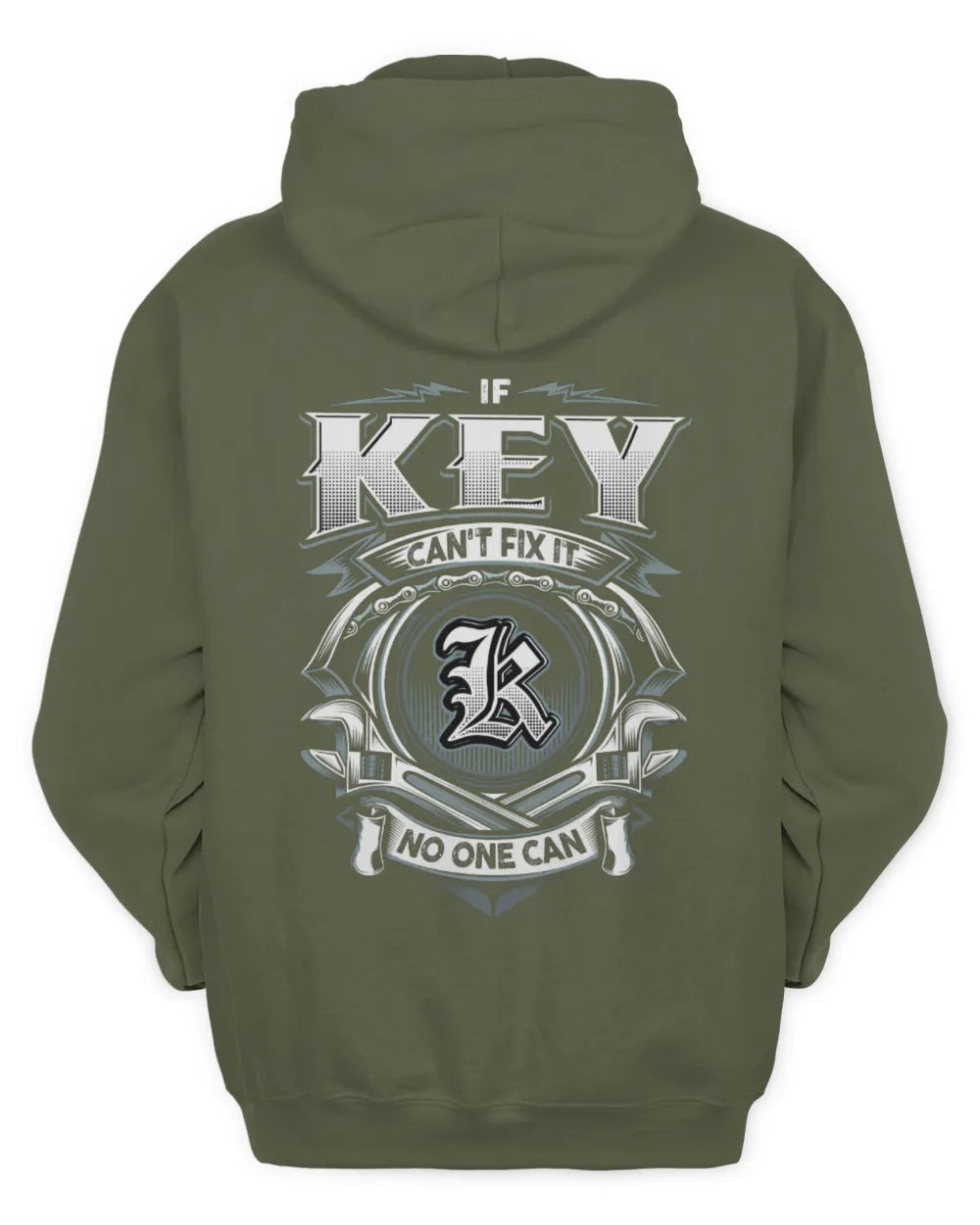 KEY AP81-K4-626 - Personalized Ahmed Quote Apparel “If Ahmed Can't Fix It, No One Can” - Unisex Hoodie - Military Green