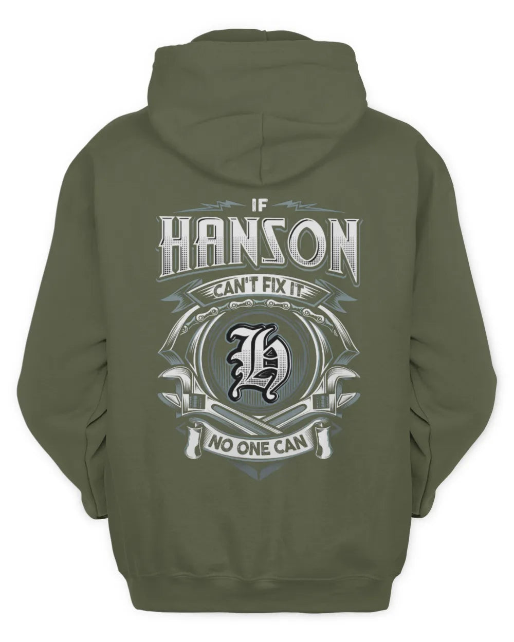 HANSON AP81-K4-626 - Personalized Ahmed Quote Apparel “If Ahmed Can't Fix It, No One Can” - Unisex Hoodie - Military Green