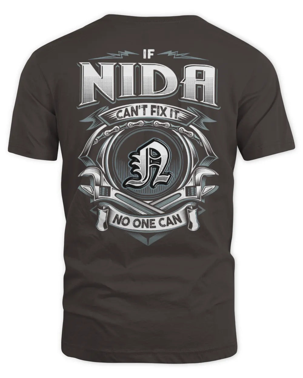 NIDA AP81-K4-626 - Personalized Ahmed Quote Apparel “If Ahmed Can't Fix It, No One Can” - Unisex Standard T-Shirt - Dark Chocolate