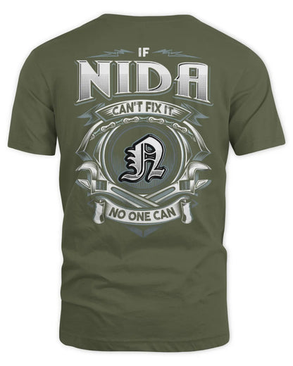 NIDA AP81-K4-626 - Personalized Ahmed Quote Apparel “If Ahmed Can't Fix It, No One Can” - Unisex Standard T-Shirt - Military Green