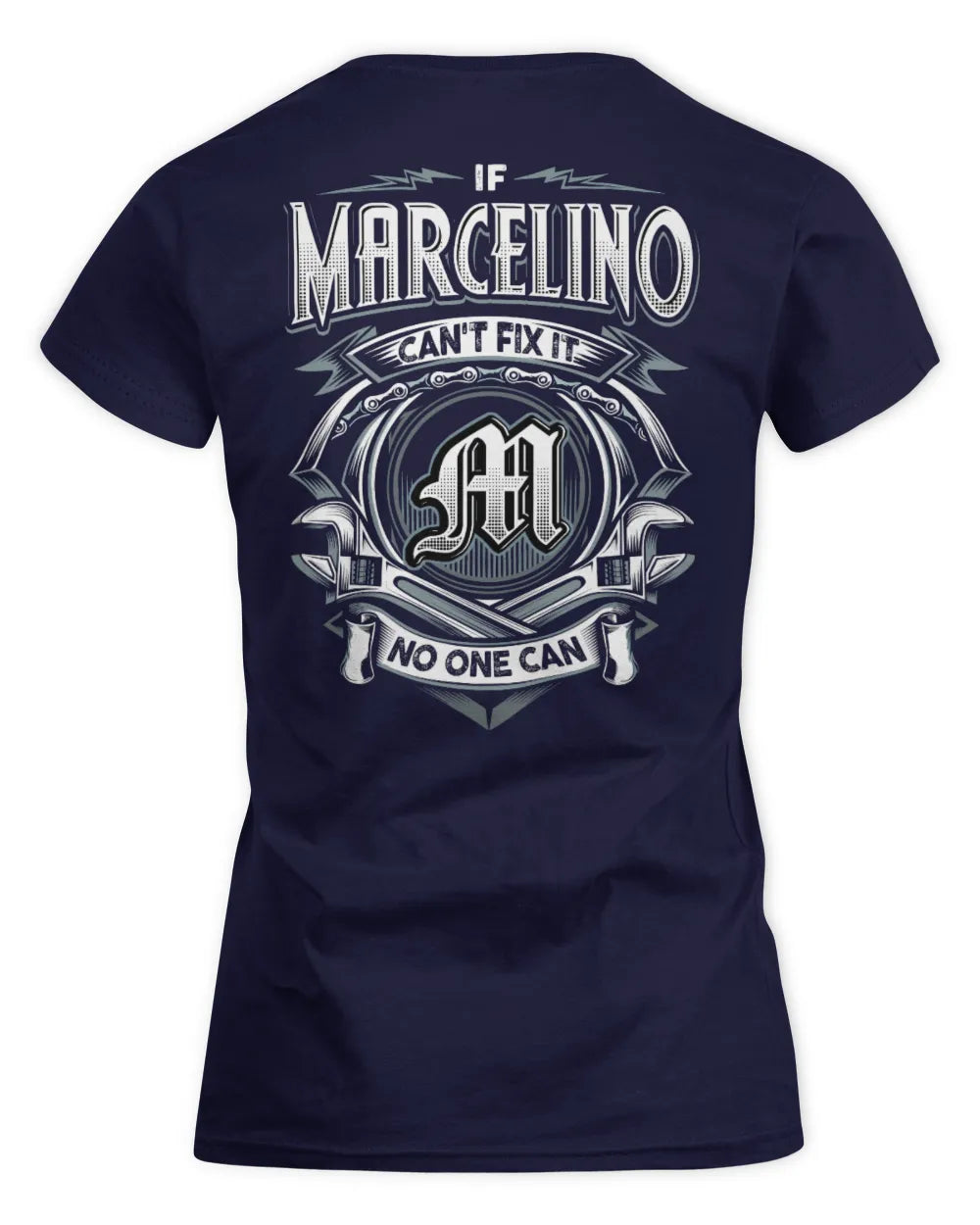MARCELINO AP81-K4-626 - Personalized Ahmed Quote Apparel “If Ahmed Can't Fix It, No One Can” - Women's Standard T-Shirt - Navy