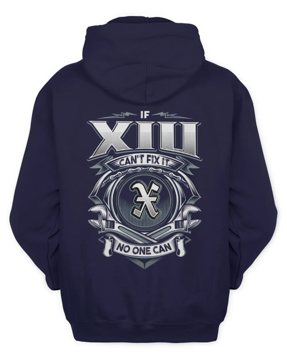 XIU AP81-K4-626 - Personalized Ahmed Quote Apparel “If Ahmed Can't Fix It, No One Can” - Unisex Hoodie - Navy