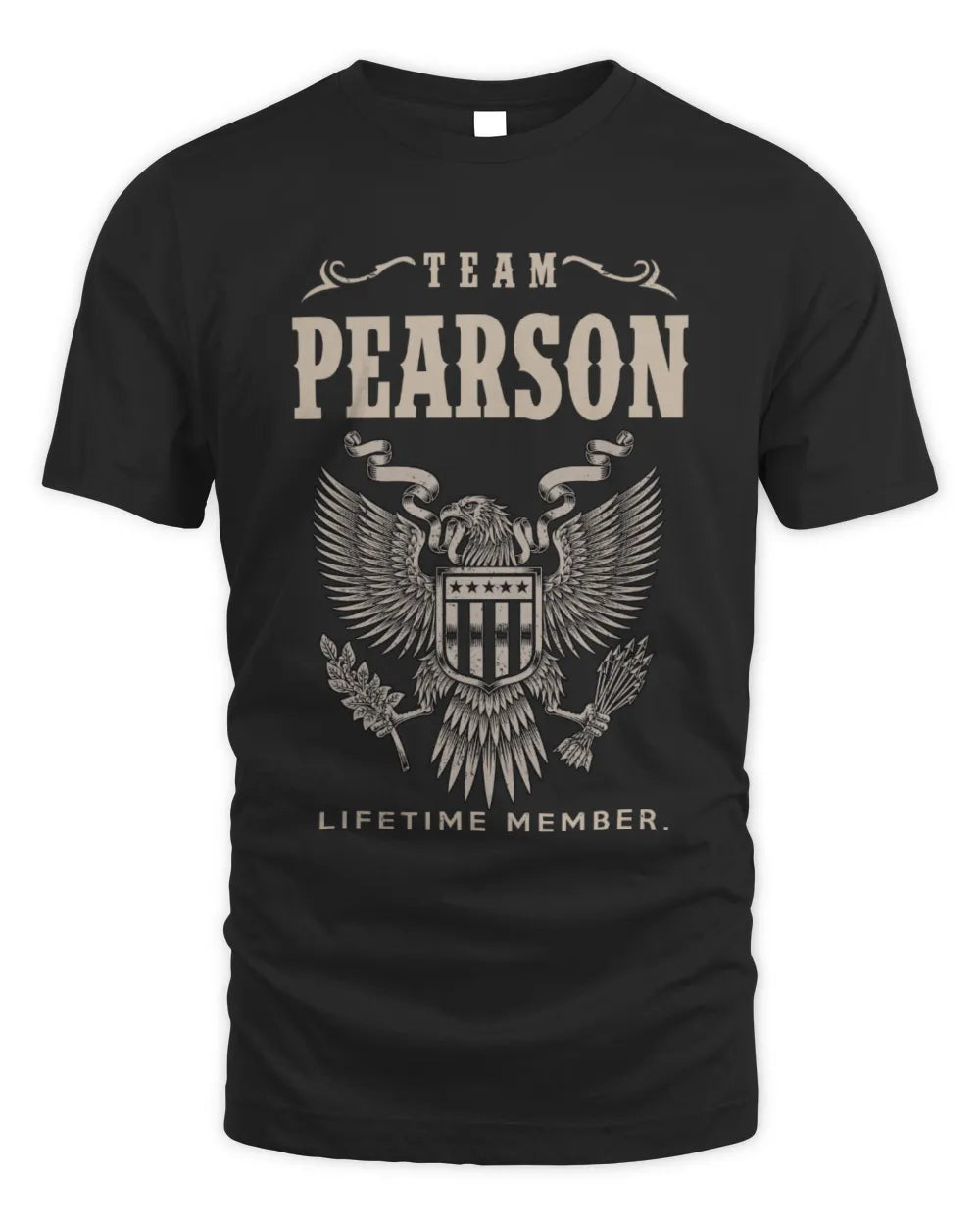 PEARSON TP06-K82 – Personalized Classic Style Apparel “Team NAME Lifetime Member” - Unisex Standard T-Shirt - Black