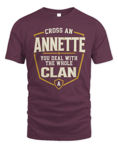 ANNETTE NT1-K008 Cross A/An NAME, You Deal With the Whole Clan | Personalized Vintage T-Shirt - Unisex Standard T-Shirt - Maroon
