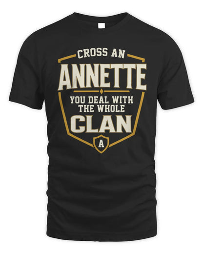 ANNETTE NT1-K008 Cross A/An NAME, You Deal With the Whole Clan | Personalized Vintage T-Shirt - Unisex Standard T-Shirt - Black