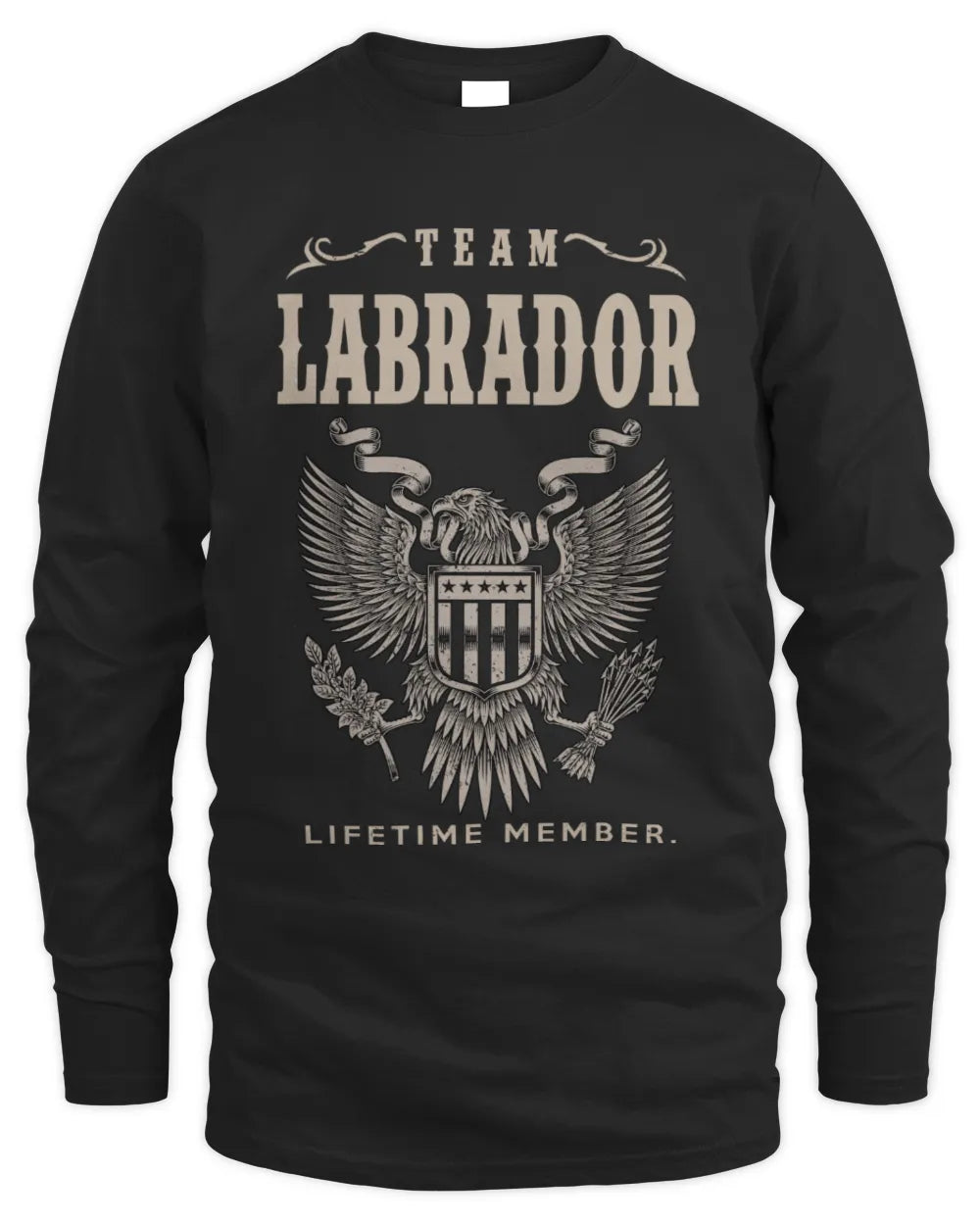 LABRADOR TP06-K82 – Personalized Classic Style Apparel “Team NAME Lifetime Member” - Men's Long Sleeved T-Shirt - Black