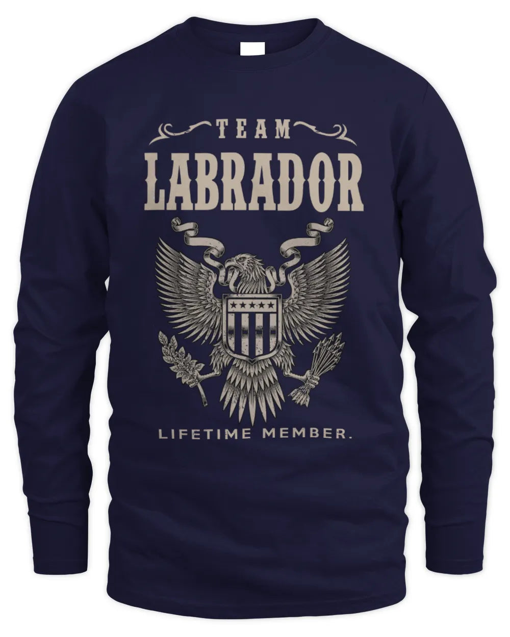 LABRADOR TP06-K82 – Personalized Classic Style Apparel “Team NAME Lifetime Member” - Men's Long Sleeved T-Shirt - Navy