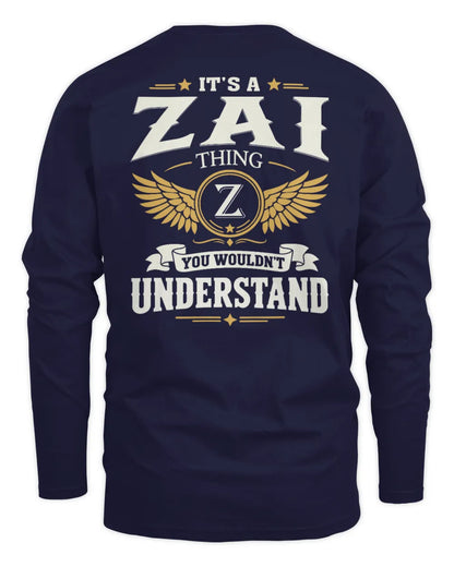 ZAI KT06-M008 It’s a [NAME] Thing – You Wouldn’t Understand | Personalized Vintage T-Shirt - Men's Long Sleeved T-Shirt - Navy