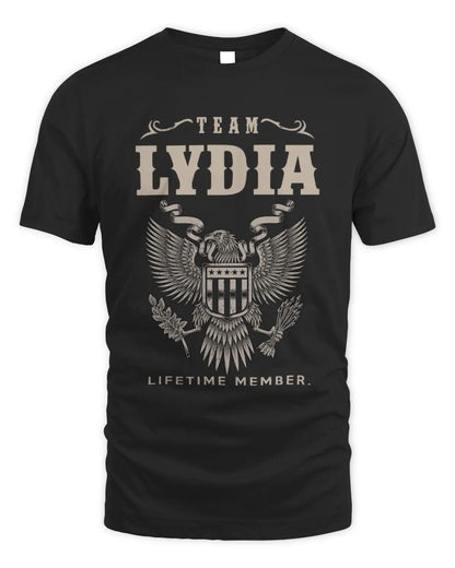LYDIA TP06-K82 – Personalized Classic Style Apparel “Team NAME Lifetime Member” - Unisex Standard T-Shirt - Black