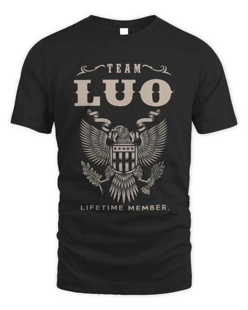 LUO TP06-K82 – Personalized Classic Style Apparel “Team NAME Lifetime Member” - Unisex Standard T-Shirt - Black