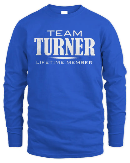 TURNER BL62-K4-128 - Personalized “Team NAME Lifetime Member” - Men's Long Sleeved T-Shirt - Royal