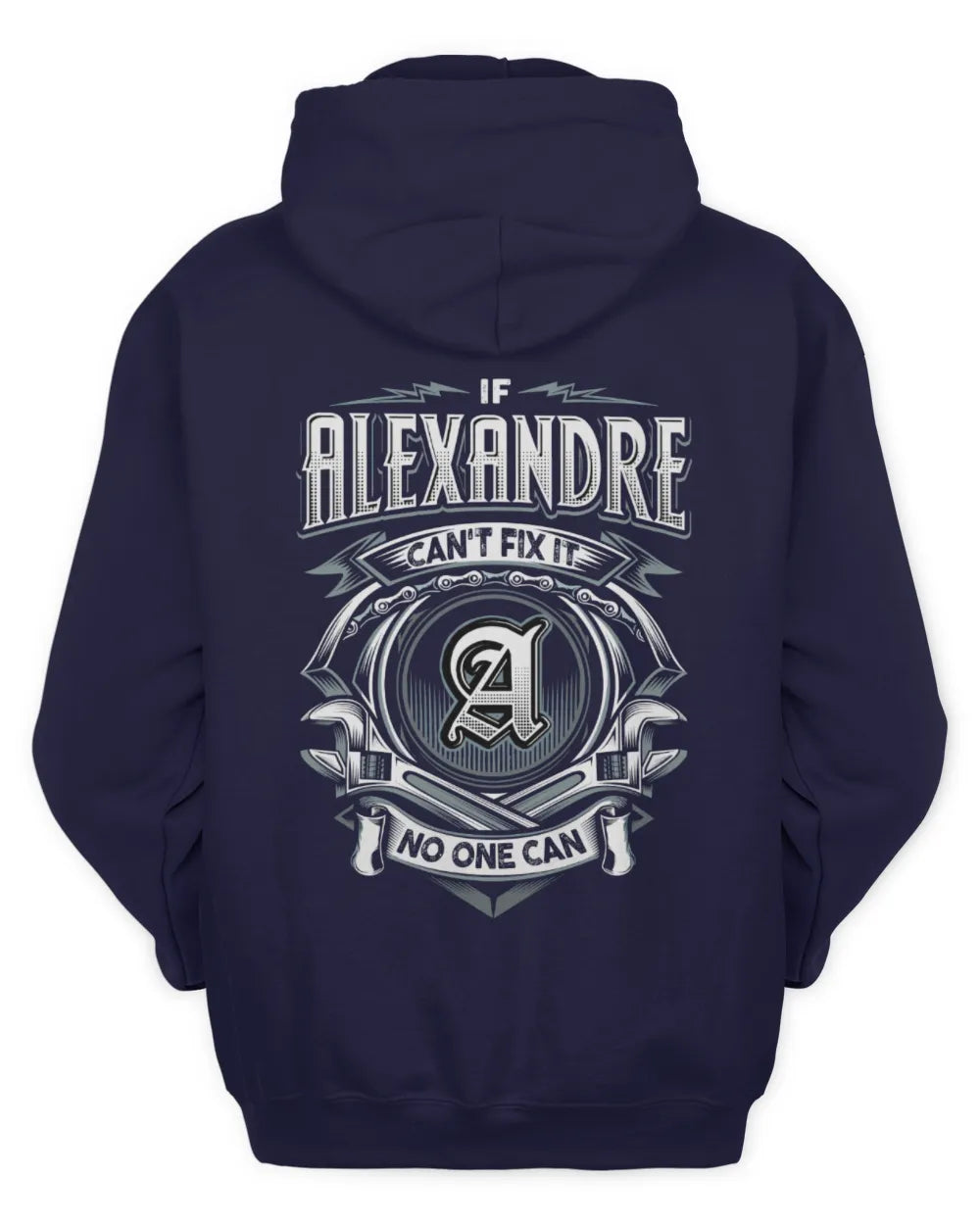 ALEXANDRE AP81-K4-626 - Personalized Ahmed Quote Apparel “If Ahmed Can't Fix It, No One Can” - Unisex Hoodie - Navy