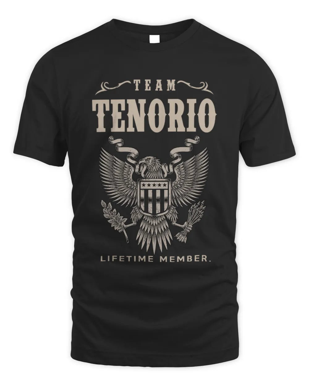 TENORIO TP06-K82 – Personalized Classic Style Apparel “Team NAME Lifetime Member” - Unisex Standard T-Shirt - Black