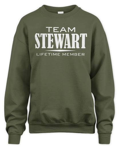 STEWART BL62-K4-128 - Personalized “Team NAME Lifetime Member” - Unisex Sweatshirt - Military Green