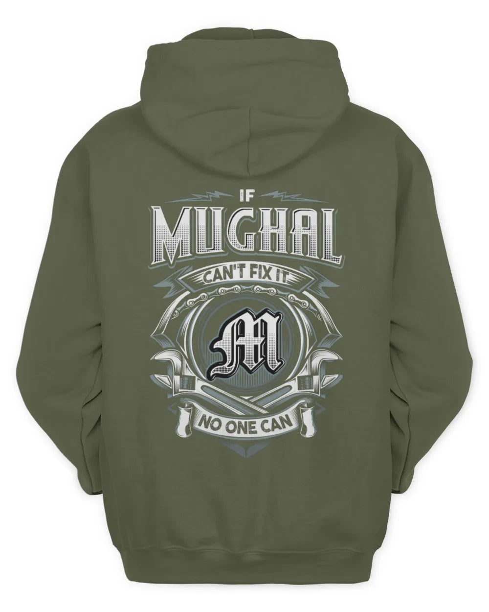 MUGHAL AP81-K4-626 - Personalized Ahmed Quote Apparel “If Ahmed Can't Fix It, No One Can” - Unisex Hoodie - Military Green