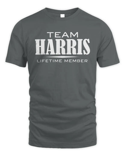 HARRIS BL62-K4-128 - Personalized “Team NAME Lifetime Member” - Unisex Standard T-Shirt - Charcoal