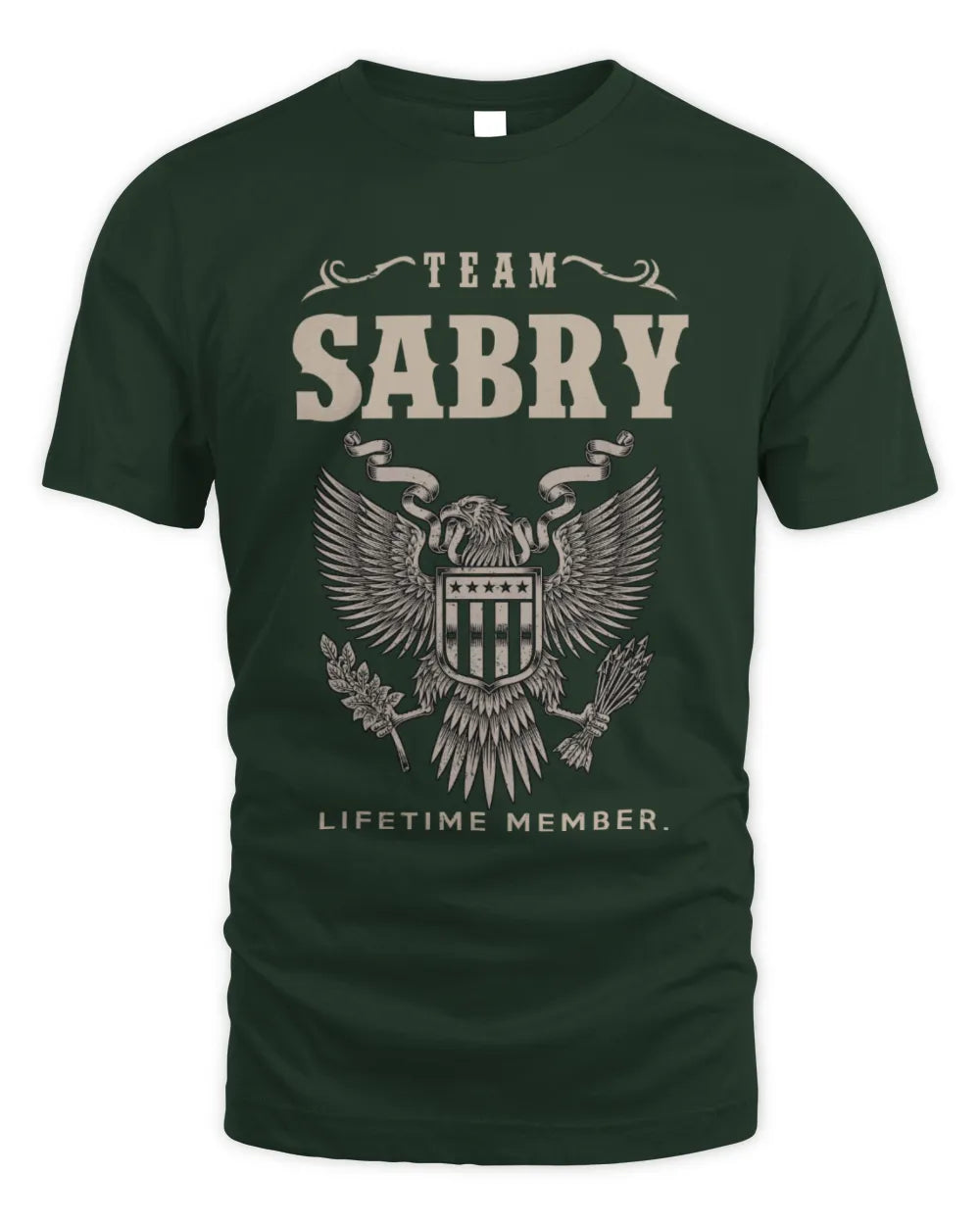 SABRY TP06-K82 – Personalized Classic Style Apparel “Team NAME Lifetime Member” - Unisex Standard T-Shirt - Forest Green