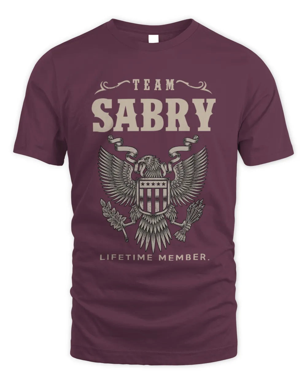 SABRY TP06-K82 – Personalized Classic Style Apparel “Team NAME Lifetime Member” - Unisex Standard T-Shirt - Maroon