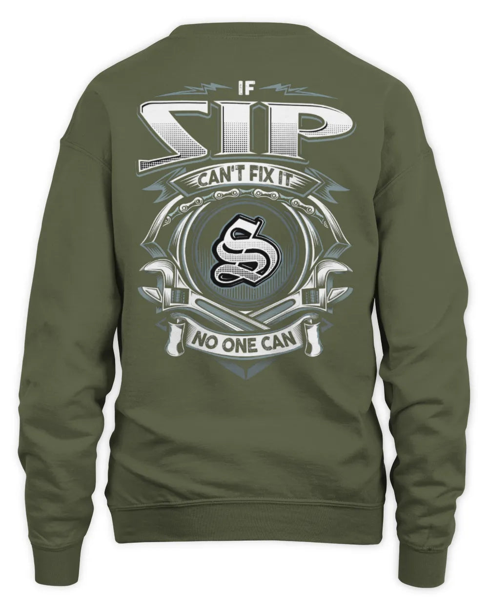 IBARRA AP81-K4-626 - Personalized Ahmed Quote Apparel “If Ahmed Can't Fix It, No One Can” - Unisex Sweatshirt - Military Green