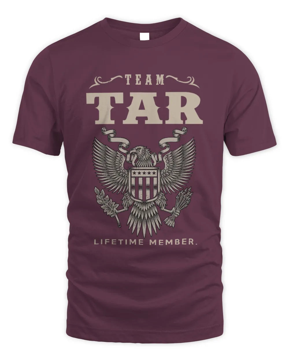 TAR TP06-K82 – Personalized Classic Style Apparel “Team NAME Lifetime Member” - Unisex Standard T-Shirt - Maroon