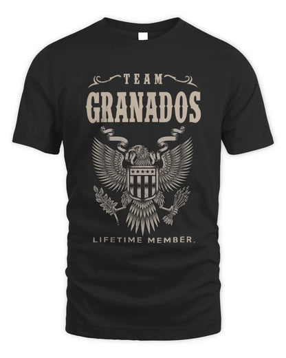 GRANADOS TP06-K82 – Personalized Classic Style Apparel “Team NAME Lifetime Member” - Unisex Standard T-Shirt - Black