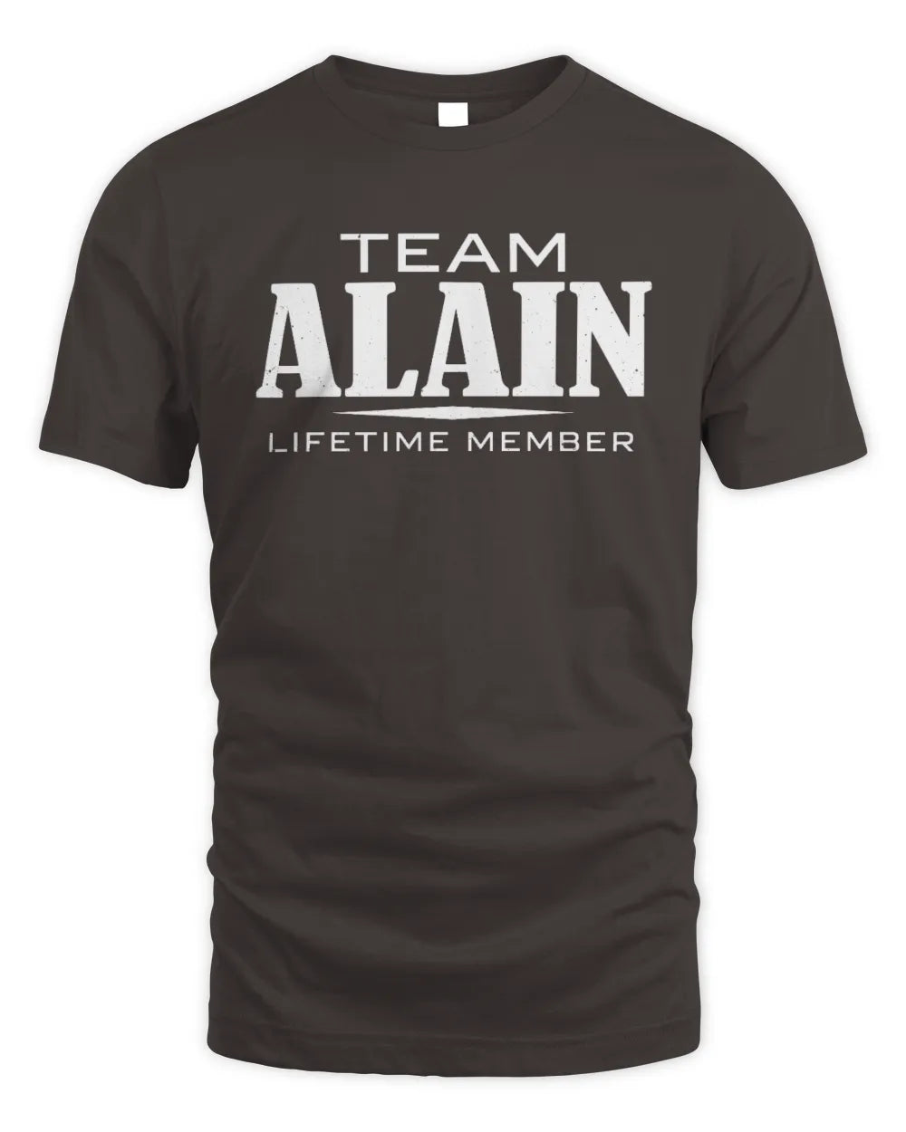 ALAIN BL62-K4-128 - Personalized “Team NAME Lifetime Member” - Unisex Standard T-Shirt - Dark Chocolate
