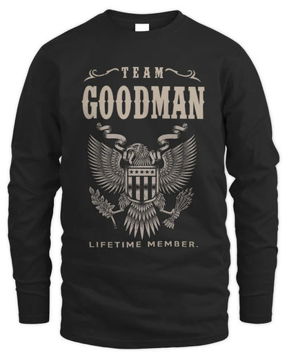 GOODMAN TP06-K82 – Personalized Classic Style Apparel “Team NAME Lifetime Member” - Men's Long Sleeved T-Shirt - Black