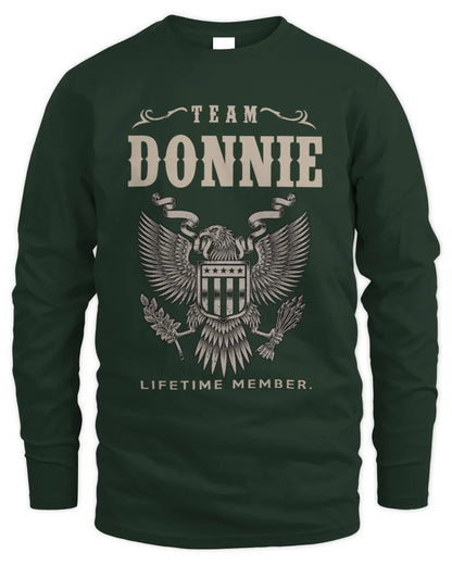 DONNIE TP06-K82 – Personalized Classic Style Apparel “Team NAME Lifetime Member” - Men's Long Sleeved T-Shirt - Forest Green
