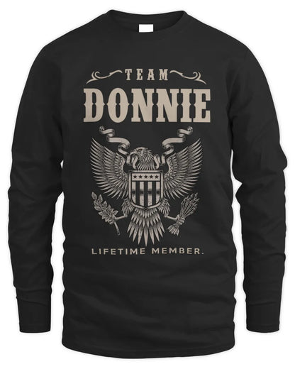 DONNIE TP06-K82 – Personalized Classic Style Apparel “Team NAME Lifetime Member” - Men's Long Sleeved T-Shirt - Black