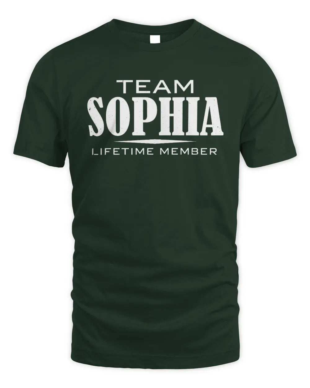 SOPHIA BL62-K4-128 - Personalized “Team NAME Lifetime Member” - Unisex Standard T-Shirt - Forest Green
