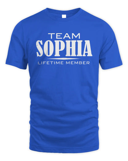 SOPHIA BL62-K4-128 - Personalized “Team NAME Lifetime Member” - Unisex Standard T-Shirt - Royal