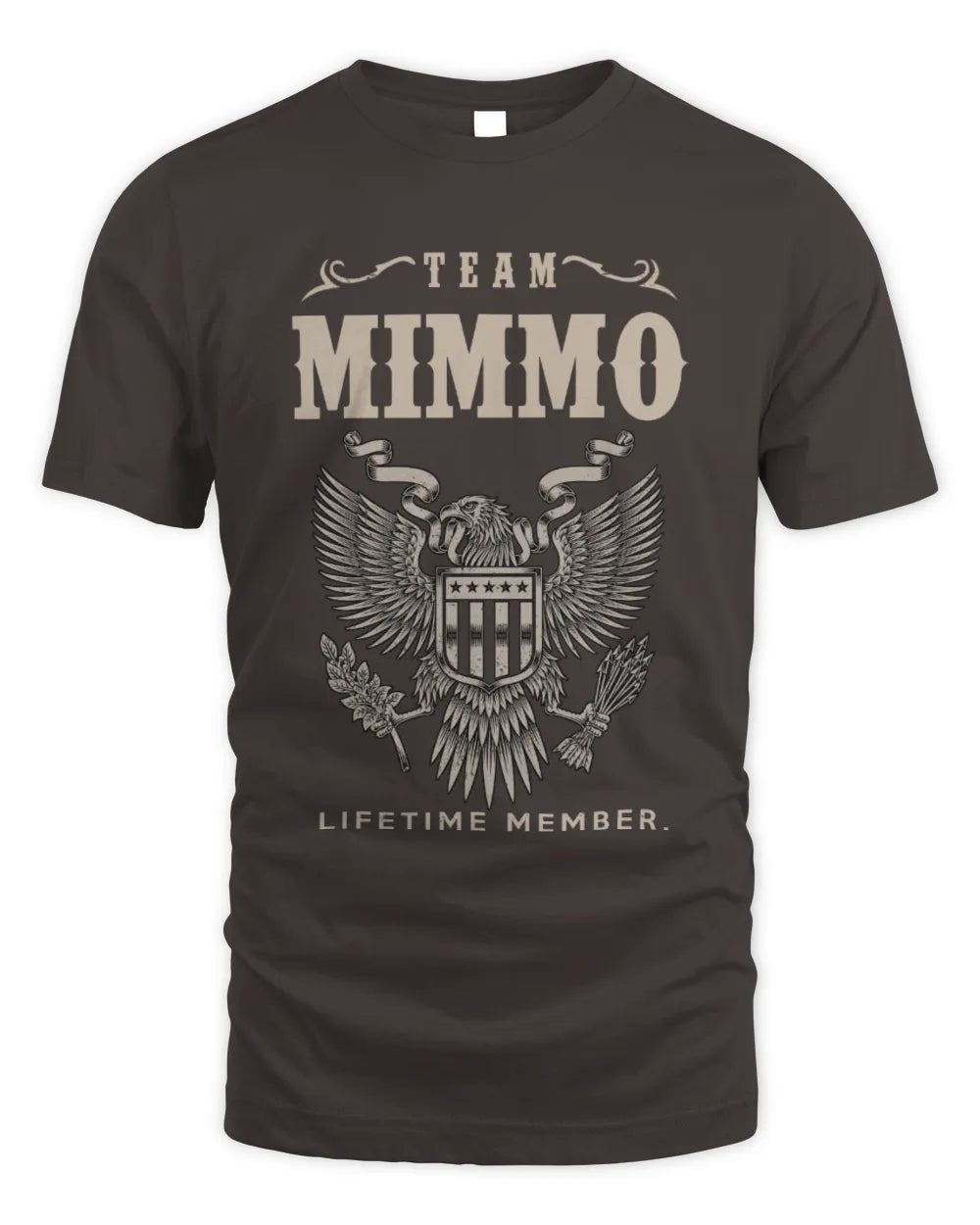 MIMMO TP06-K82 – Personalized Classic Style Apparel “Team NAME Lifetime Member” - Unisex Standard T-Shirt - Dark Chocolate
