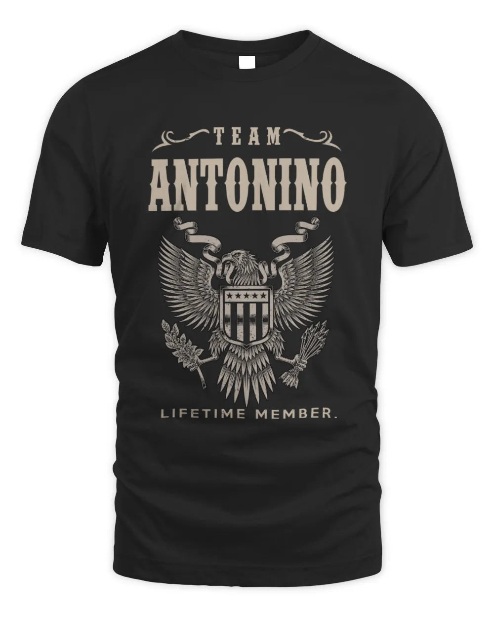 ANTONINO TP06-K82 – Personalized Classic Style Apparel “Team NAME Lifetime Member” - Unisex Standard T-Shirt - Black