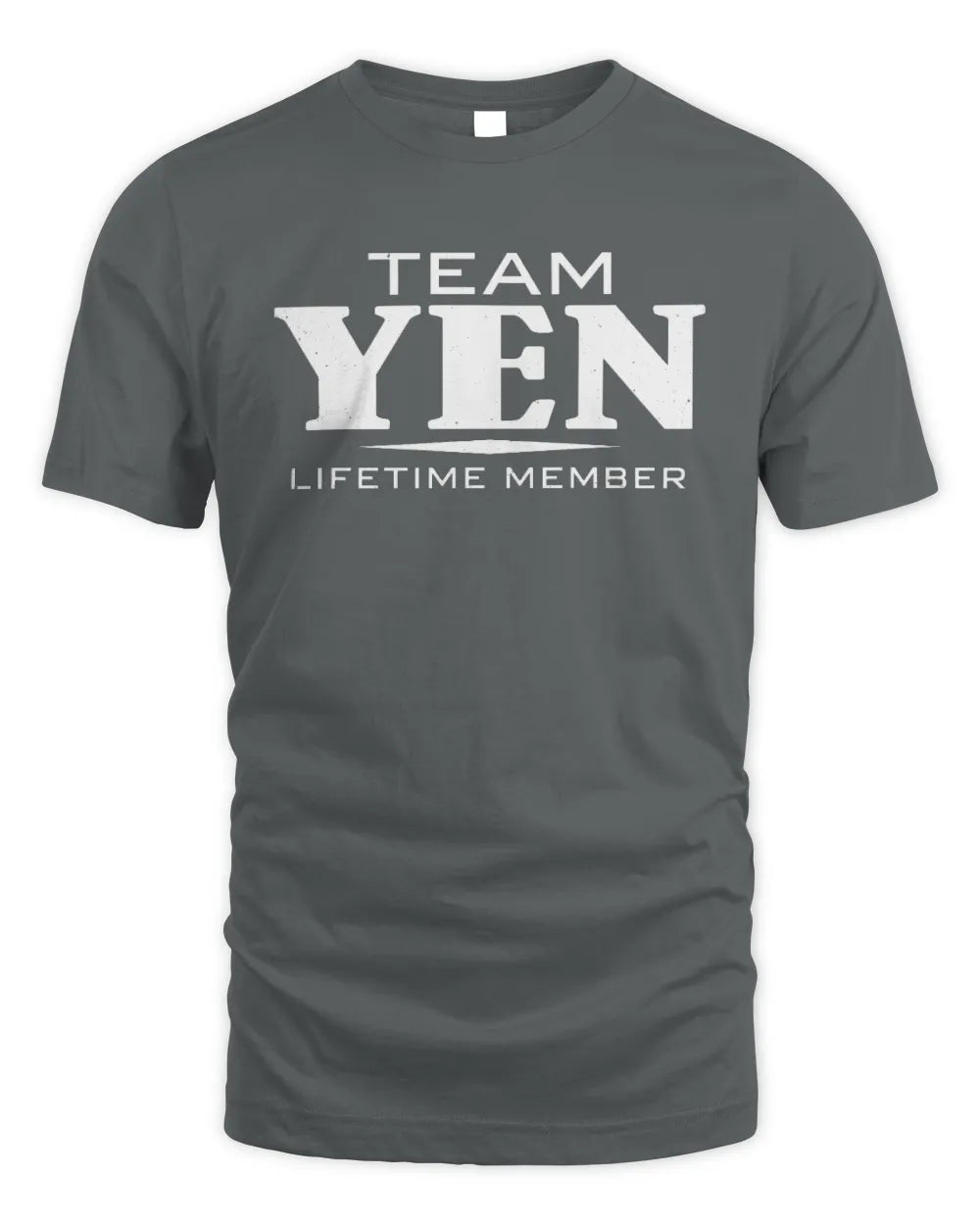 YEN BL62-K4-128 - Personalized “Team NAME Lifetime Member” - Unisex Standard T-Shirt - Charcoal