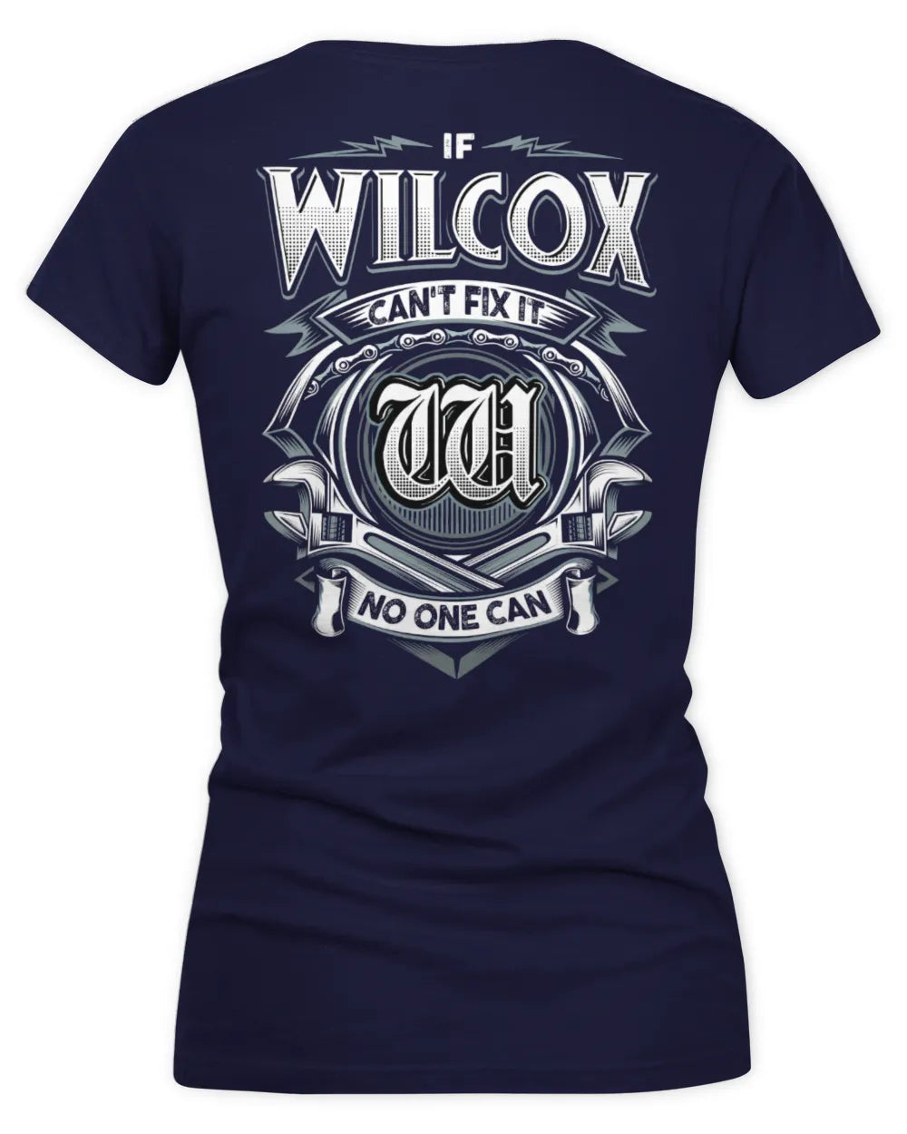 WILCOX AP81-K4-626 - Personalized Ahmed Quote Apparel “If Ahmed Can't Fix It, No One Can” - Women's V-Neck T-Shirt - Navy