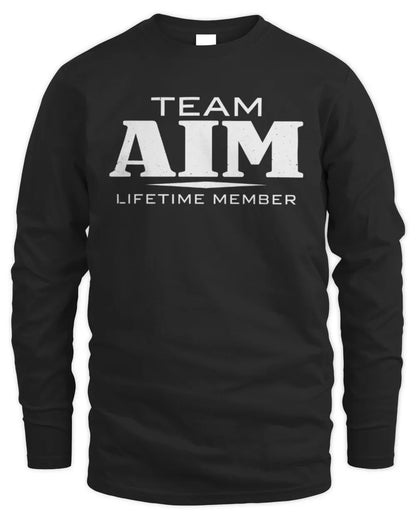 AIM BL62-K4-128 - Personalized “Team NAME Lifetime Member” - Men's Long Sleeved T-Shirt - Black